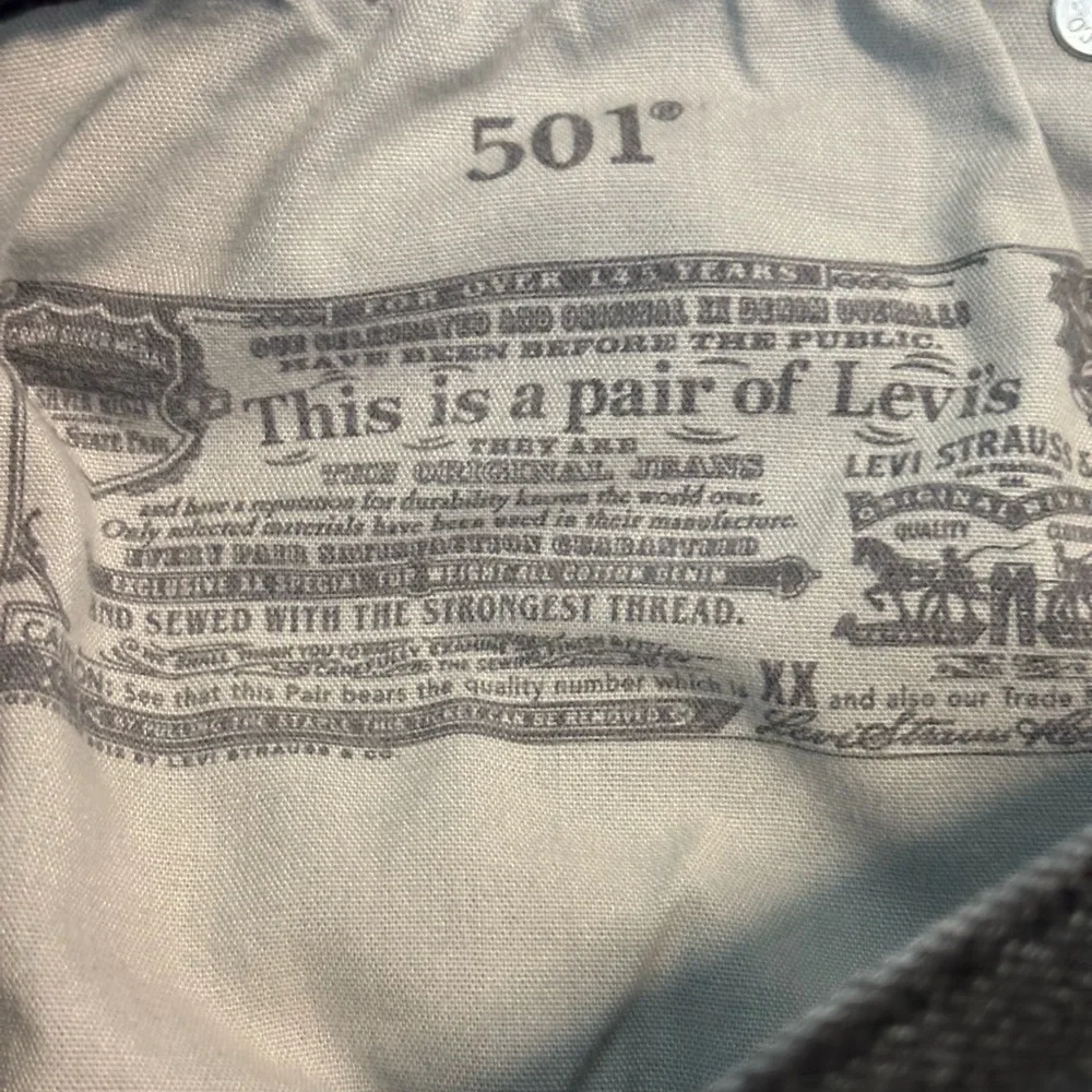Levi’s 501 original raw edge button fly shorts in‎ lunar black size 31